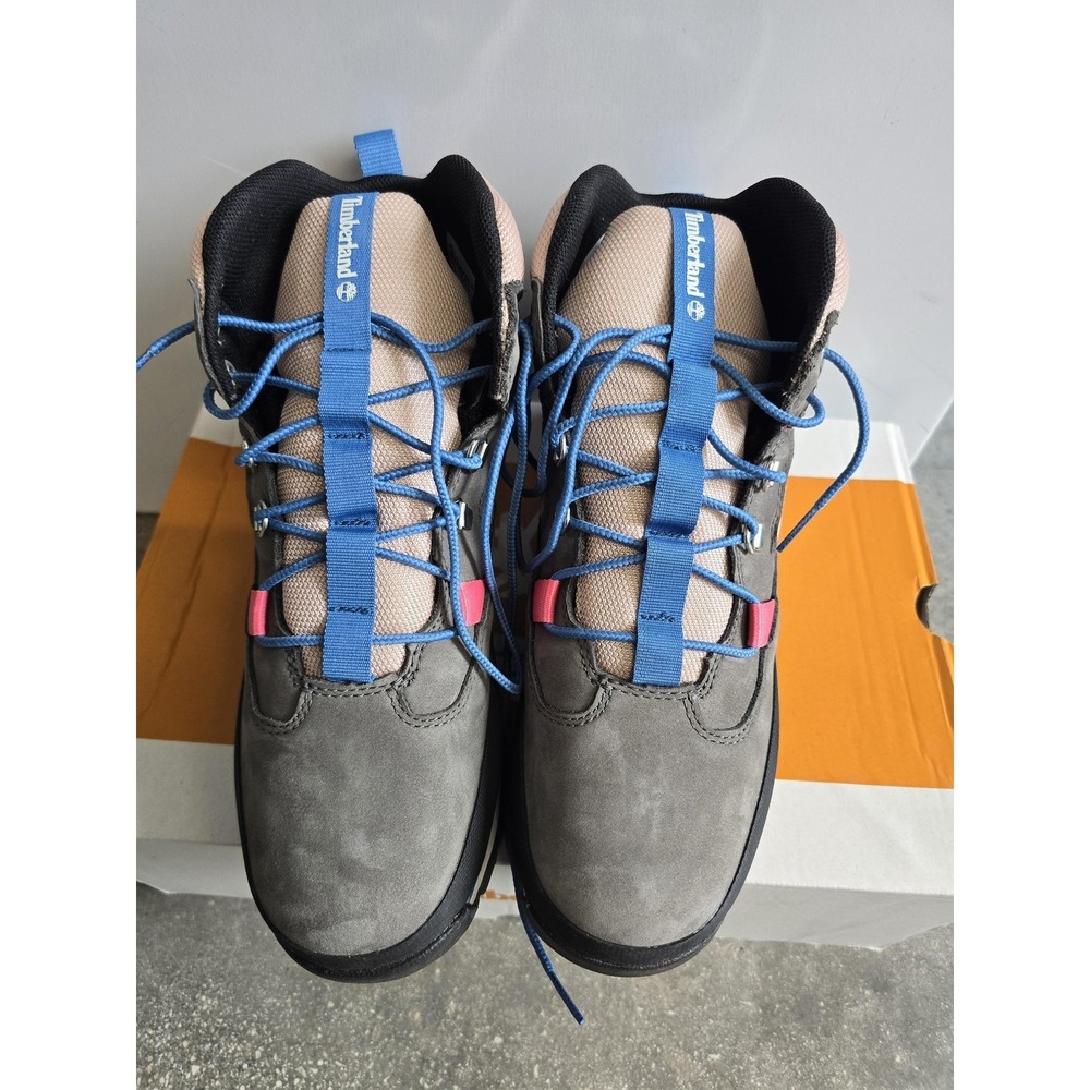 Timberland Euro Hiker Mid Boots Womens Size 9 Gray Pink Nubuck Waterproof A5R28 - Picture 3 of 10